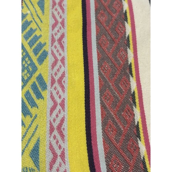 Set of 8 Bright Pink Rainbow Colorful Mexican Striped Woven Fabric Napkins - Picture 5 of 13